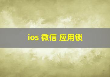 ios 微信 应用锁